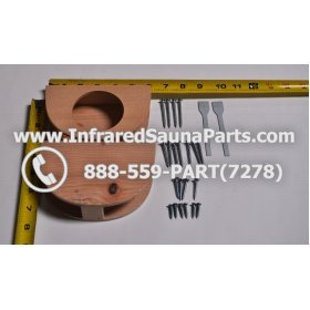 WOOD SHELVES + CUP HOLDERS - HEMLOCK WOOD CUP HOLDER STYLE 7 3