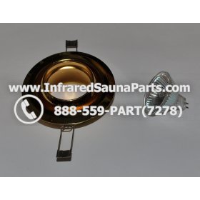 COMPLETE LIGHT ASSEMBLY 12V - COMPLETE LIGHT ASSEMBLY 1 HOUSING IN GOLD FINISH WITH 1 BULB 12V 3