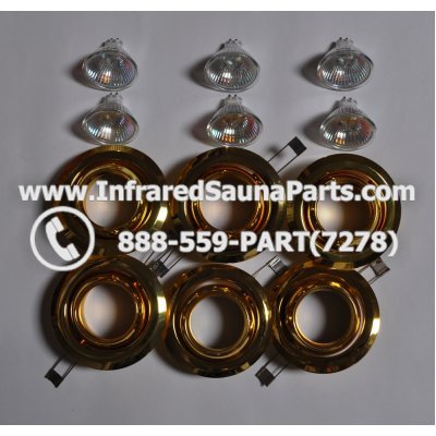 COMPLETE LIGHT ASSEMBLY 110V / 120V - COMPLETE LIGHT ASSEMBLY 6 HOUSING IN GOLD FINISH WITH 6 BULBS 110V / 120V 1